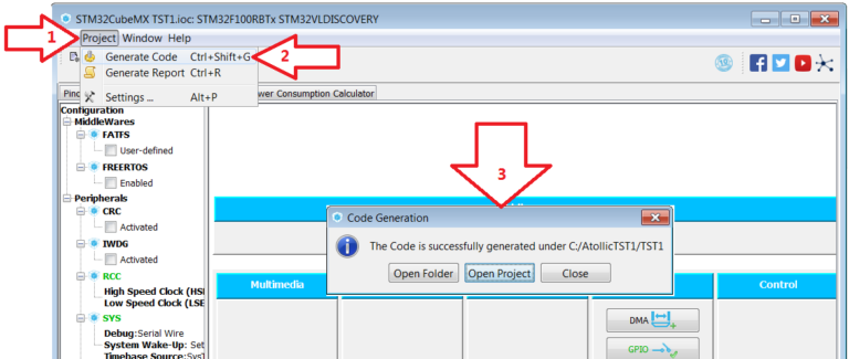 how to create a project template in atollic truestudio